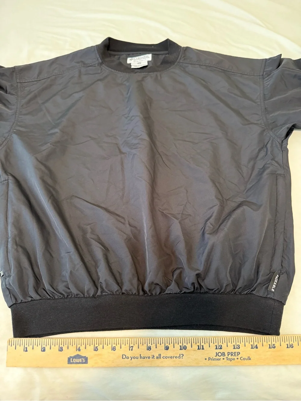 Columbia Men’s Black Pullover Windbreaker Medium Packable VTG